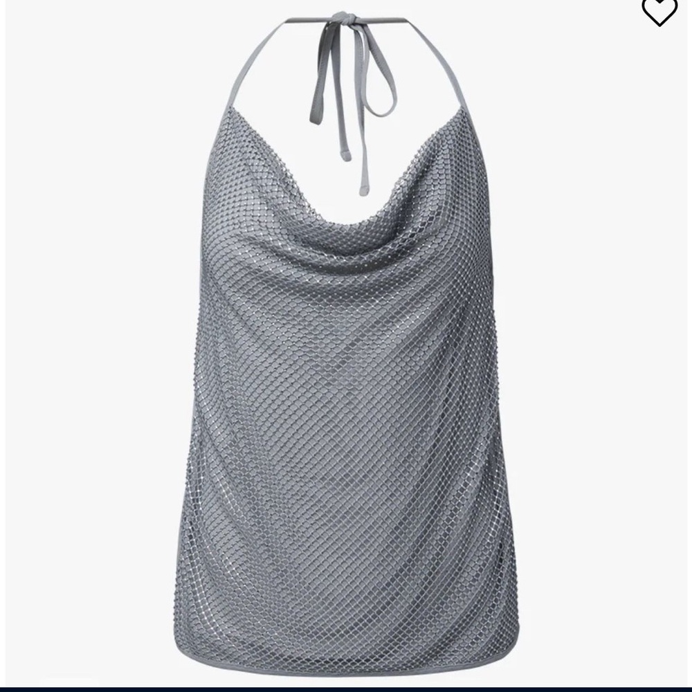 WeWoreWhat Crystal Cow Neck Top Medium